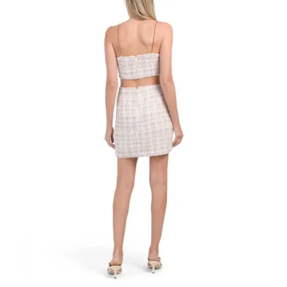 NWT House of Harlow 1960 Tweed Crop Top and Mini Skirt Set - Picture 3 of 12